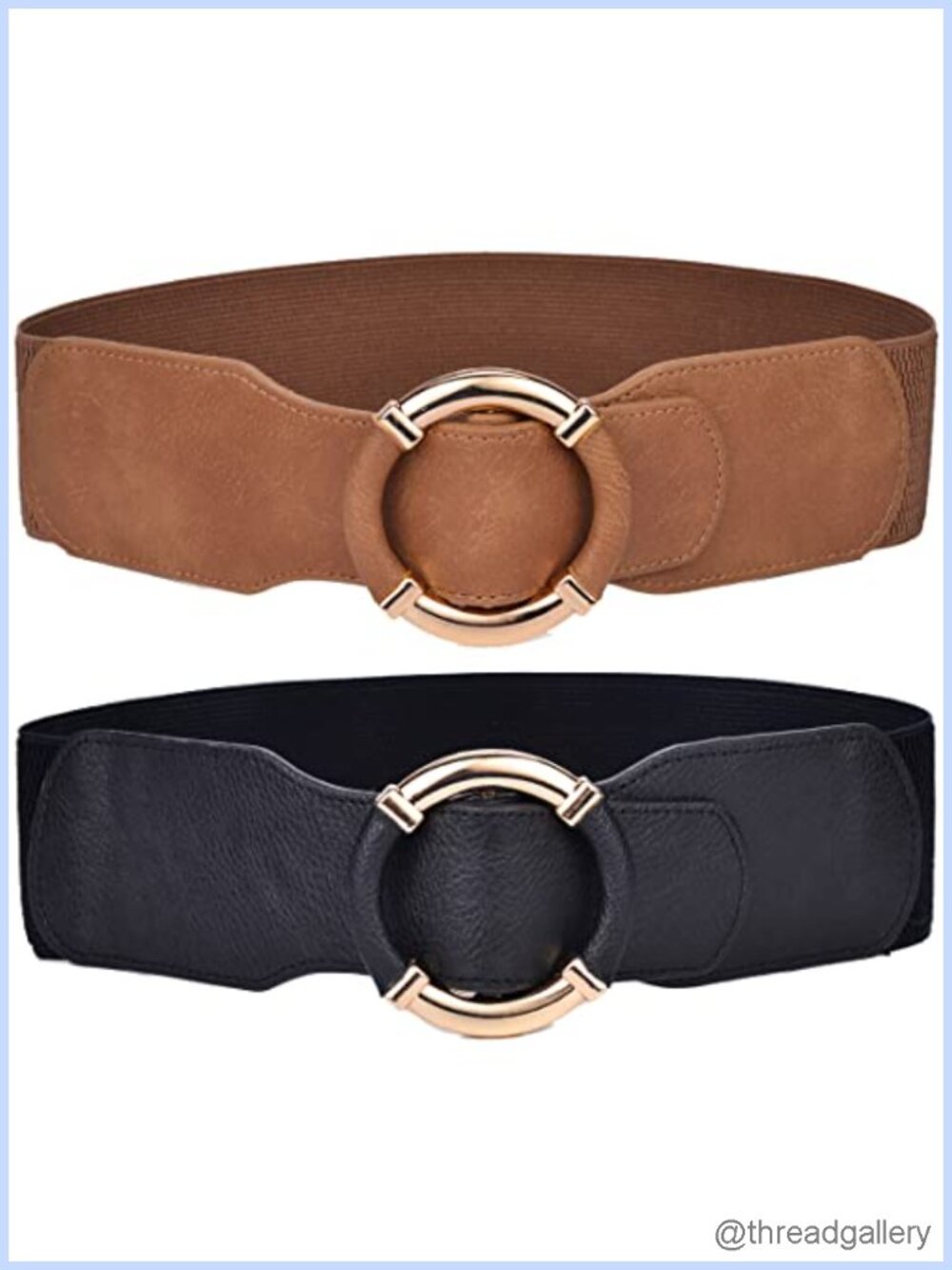 Women's Stretchy Wide Elastic Belt PU Leather Cinch Waist